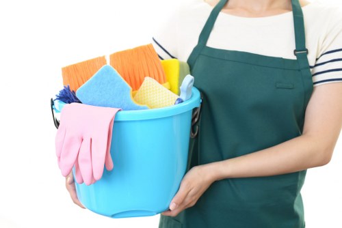 Cleaning team preparing an end of tenancy flat in London