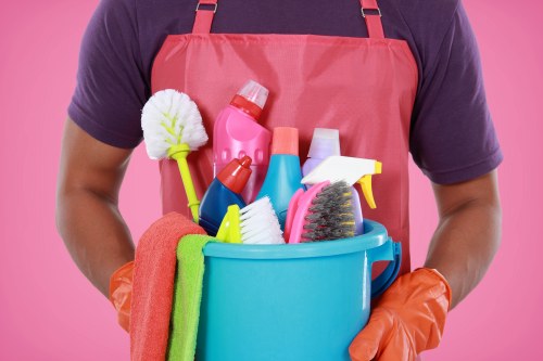 Cleaning team sorting recyclable materials in London