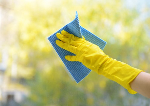Local cleaners working in a London office space