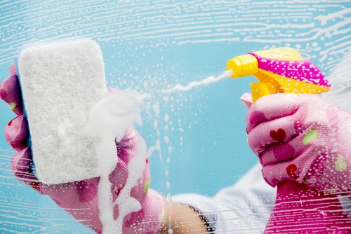 Professional cleaning of a kitchen in a London home