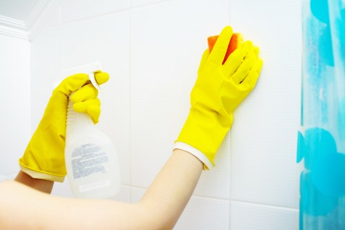 Cleaner checking service notes and task details